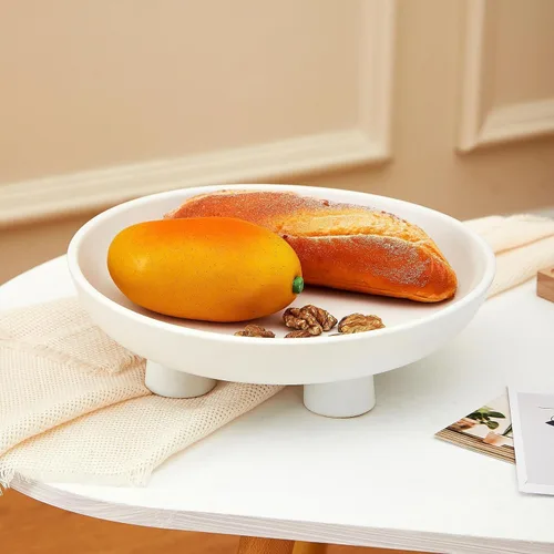 Miniatura 6 de Frutero de cerámica cuencos de cerámica para encimera de cocina, cuencos decorativos grandes de 10 pulgadas para decoración moderna del hogar