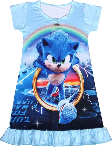 Miniatura 2 de Zapon Vestido de verano para niñas, vestido casual de princesa de dibujos animados, vestido de manga corta, 3-8 años