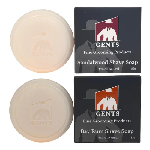 G.B.S Jabón de afeitar para hombre 97% natural enriquecido con manteca de karité y glicerina, crea una rica forma de espuma, 3 onzas cada paquete de