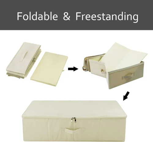 Miniatura 5 de iwill CREATE PRO Contenedores organizadores plegables de almacenamiento para zapatos debajo de la cama con tapa, cesta organizadora de ropa debajo