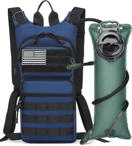 Miniatura 10 de Mochila de hidratación con aislamiento bolsa de agua con vejiga de 3 l de TPU, mochila táctica Molle de hidratación para senderismo, ciclismo, correr