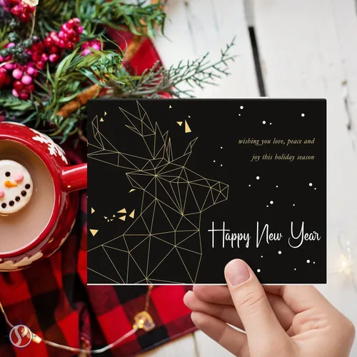 Miniatura 5 de 2026 Tarjetas de feliz año nuevo – Deseándote amor, paz y alegría – Invitaciones de Navidad, agradecimientos, anuncios, regalos y presentes – 25 por