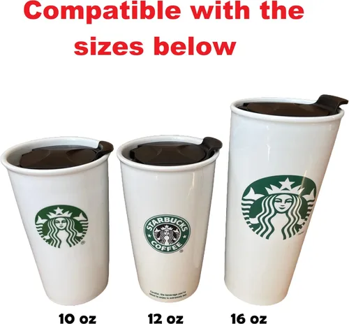 Miniatura 4 de MIE Tapa de repuesto para taza de café y taza de té – Competible con taza de viaje de cerámica Starbucks de 10 onzas, 12 onzas, 16 onzas, tapa Verde