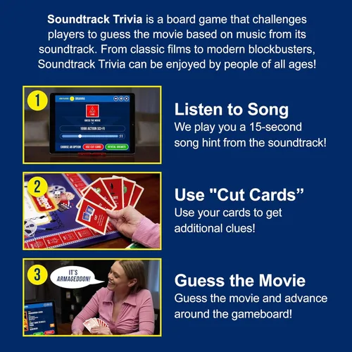 Miniatura 4 de Soundtrack Trivia - Juego de Película de Edición Limitada que incluye altavoz Bluetooth, piezas pintadas a mano y posavasos, Adivina la Película a