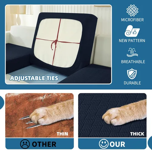 Miniatura 4 de YEMYHOM 【Liquidación】 Fundas Elásticas para Cojines de 1 Pieza, Fundas de Cojín de Asiento para Sofá y Silla, Funda Suave de Sofá de Repuesto