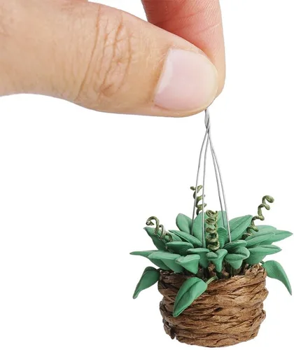 Miniatura 2 de Odoria 1/12 Plantas colgantes en miniatura, mini planta en maceta, accesorios de decoración de casa de muñecas, accesorio para casa de muñecas