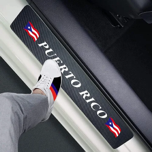 Miniatura 7 de Juego de 4 protectores de fibra de carbono para umbral de puerta de automóvil, protector de entrada decorativo para automóvil, camión, SUV, puertas