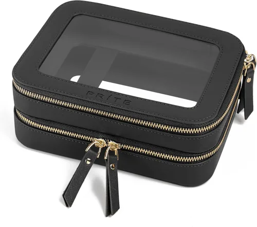 Miniatura 18 de Prite Bolsa de maquillaje transparente, estuche organizador de cosméticos, bolsa de aseo de viaje impermeable, bolsa para el cuidado de la piel
