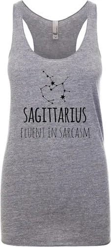 Miniatura 7 de Camiseta sin mangas con espalda cruzada para mujer, regalo para ella, camisas con refranes, camiseta de yoga, zodiaco