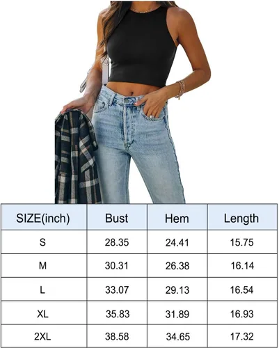 Miniatura 6 de REORIA - Camisetas ombligueras sin mangas y con espalda cruzada para mujer, ombligueras sexys con cuello halter