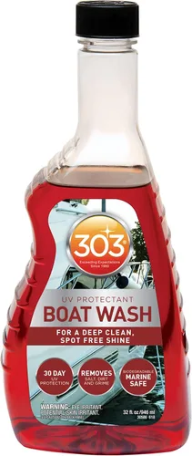 303 Products Marine Boat Wash con protector UV, para una limpieza profunda, brillo sin manchas, protección UV de 30 días, elimina la sal, la