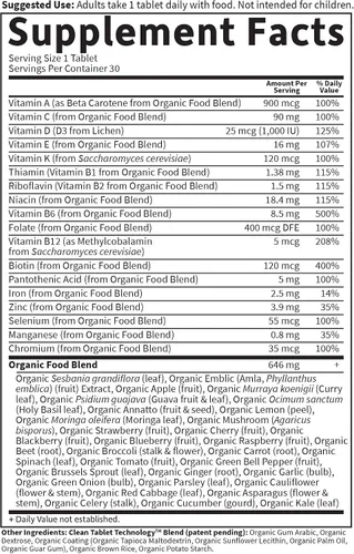 Miniatura 6 de Suplemento multivitamínico orgánico Garden of Life, para mujer, tabletas múltiples, una vez al día, hhh-kyyy-tra-rat8289, 30, 1, 1