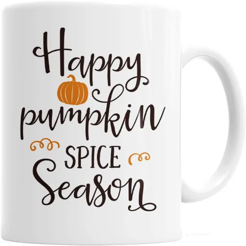 Happy Pumpkin Spice Season Taza de café – Taza de cerámica de otoño de 11 oz para los amantes del café