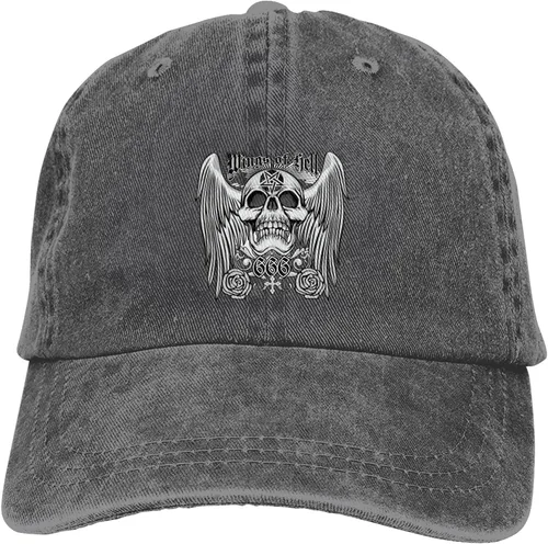 Miniatura 9 de Cowboy Hat Trendy Hats for Man and Women Djustable Four Season Outdoor Baseball Cap of Hell Skull with Angel Deep Heather