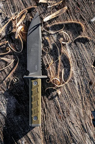 Miniatura 6 de Zero Tolerance 0006 Cuchillo de hoja fija, tang completo, hoja CPM 3V de 6 pulgadas, cuchillo de campo, mango G10 verde, funda Kydex duradera, hecho