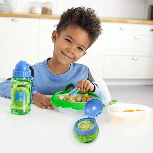 Miniatura 5 de Skip Hop Contenedor de aperitivos para bebé, taza de aperitivos a la hora de comer, Dino 2-Dino
