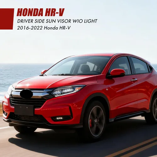Miniatura 7 de PEVEST Visera Solar con Espejo, Sin Luces - Lado Izquierdo del Conductor Interior Gris Platino para Honda HR-V EX-L/EX/LX/Sport 2016-2022