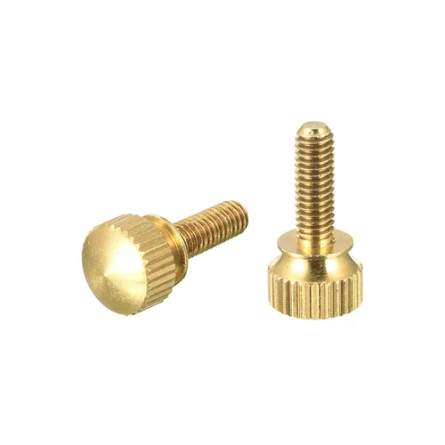 Miniatura 13 de uxcell 2 tornillos moleteados para el pulgar, pernos de hombro de latón M5x8mm, perillas de agarre escalonadas para PC, electrónicos, mecánicos