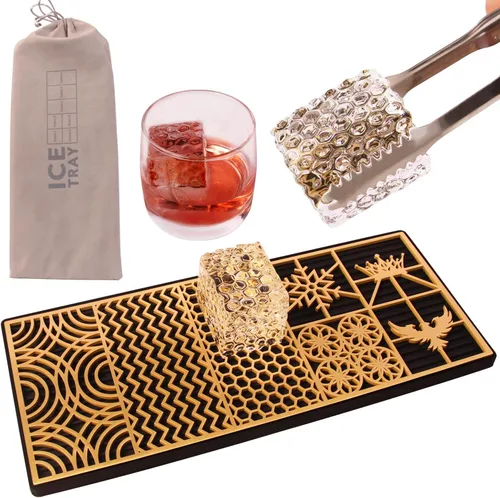 Miniatura 10 de Prensa de hielo para manualidades, moldes de hielo modernos para cócteles, whisky, bourbon maker, latón, sello personalizado para cubitos de hielo