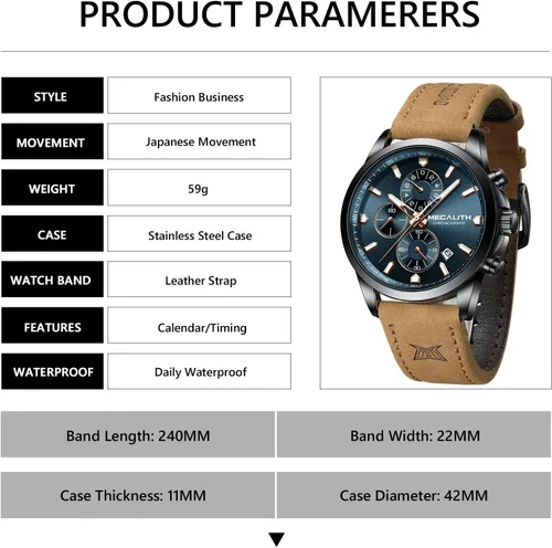 Miniatura 6 de MEGALITH Wrist Watches for Men Luxury Dress Silver Stainless Steel Chronograph Watch Waterproof - Gift for Husband Father at Birthday Anniversary
