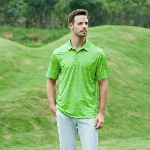 Miniatura 2 de Esabel.C Camisas de Golf para Hombre Ajuste Seco Rendimiento Manga Corta Estampadas Absorbe Humedad con Cuello