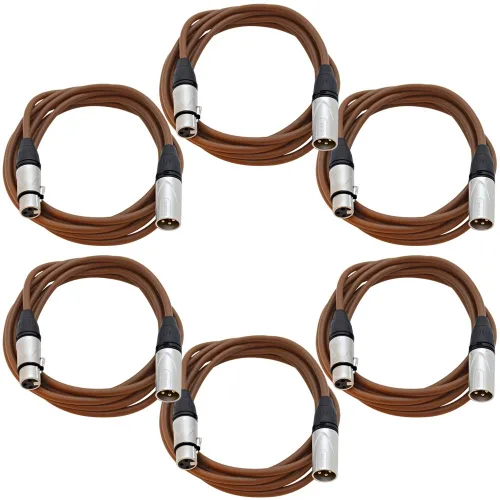 Miniatura 27 de Seismic Audio SAXLX-2Brown-Paquete de 6 cables de conexión XLR de 2 pies marrones - Cables de micrófono - Cables XLR macho a hembra - 2 pies