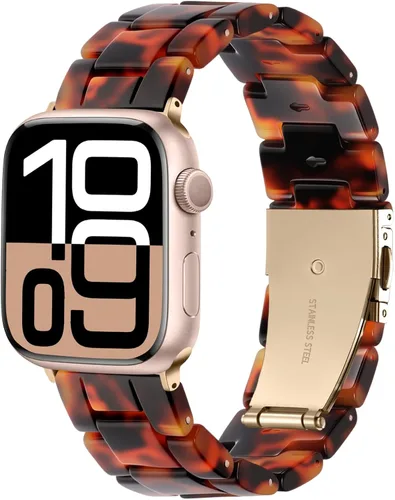 Lerobo - Banda de resina compatible con Apple Watch Series 11/10/9/8/7 de 38mm 40mm 41mm 42mm 44mm 45mm 46mm 49mm, correa ligera de moda para iWatch