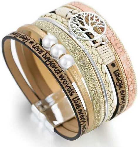 Miniatura 2 de Fesciory - Pulseras de cuero para mujer, cuentas de cristal, diseño de leopardo, estilo bohemio, múltiples niveles