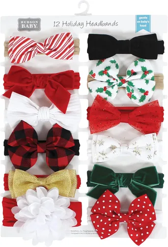 Miniatura 2 de Hudson Baby - Diademas de algodón y sintéticas, talla 0-24 meses 12 Días de Navidad Acebo