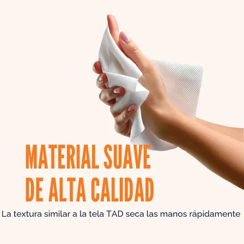 Miniatura 2 de Toallas de papel industriales 10 x 800 rollo de toallas blancas de alta capacidad, calidad premium (textura similar a la tela TAD) se adapta a