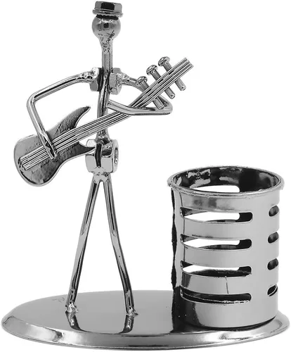 Música Tema de Músico Sombrero de Hierro Hombre Arte Acero Metal Personalidad Creativa Lápiz Titular de Lápiz Taza Oficina Estudiantes de Escritorio