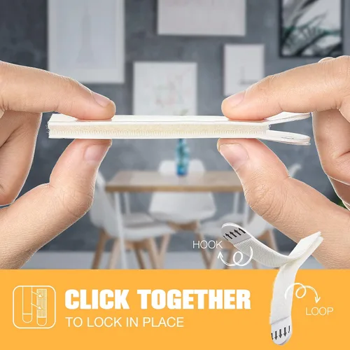 Miniatura 2 de Zonon 40 pares (80 tiras) de tiras para colgar cuadros, kit de colgador de cuadros, tiras resistentes, tiras extraíbles de gancho y bucle, cinta