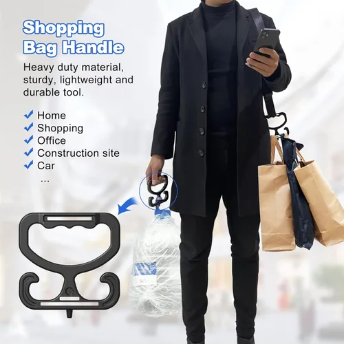 Miniatura 4 de Leoenir Bolsa de compras para bolsa de comestibles, cada asa soporta hasta 80 libras. Paquete de 2 herramientas de transporte (2 asas)