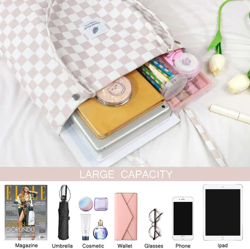 Miniatura 139 de Ayieyill - Bolsa de pana para mujer y niña, con correa de lona para colgar al hombro, bolsa con bolsillo
