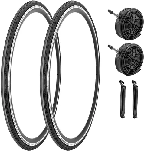 Miniatura 8 de Paquete de 2 neumáticos de bicicleta de 700 x 23C/25C/28C/35C/38C Plus tubos interiores de bicicleta, válvula Presta de 48mm o válvula Schrader