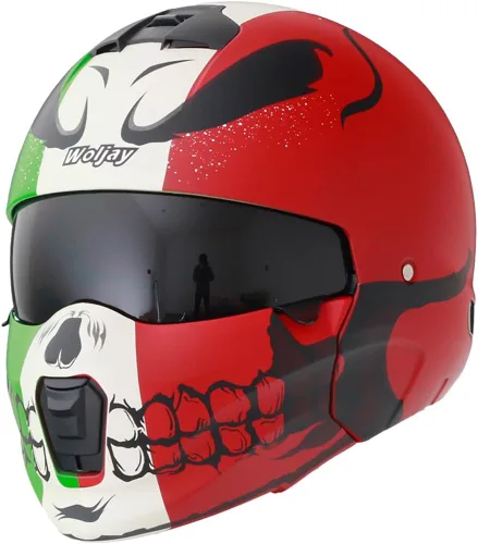 Miniatura 7 de Casco de cara abierta de cara completa, cascos modulares de motocicleta con luz LED para adultos, unisex, para adultos, scooter, bicicleta de calle