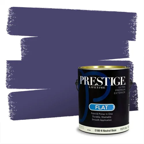 Miniatura 673 de Pintura Exterior + imprimación PRESTIGE, todo-en-uno, 1 galón, acabado mate, color comparable al Valspar* Royal Gray* VS151-Gris real