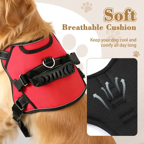 Miniatura 2 de NOYAL Arnés de elevación para perros para mascotas mayores y lesionadas – Cabestrillo de soporte de cuerpo completo con malla transpirable, Rojo 1