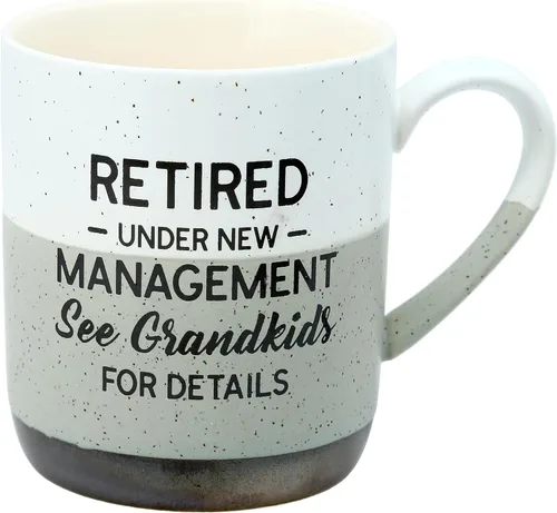 Pavilion Gift Company Jubilado bajo nueva gestión, ver nietos para más detalles - Taza de café o té de cerámica moteada de 15 oz, color beige, 23561