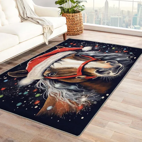 Miniatura 9 de Alfombra de rana navideña y decoración del hogar, alfombra de 2 x 3 pies, alfombras anfibias para entrada, sala de estar, dormitorio, alfombra