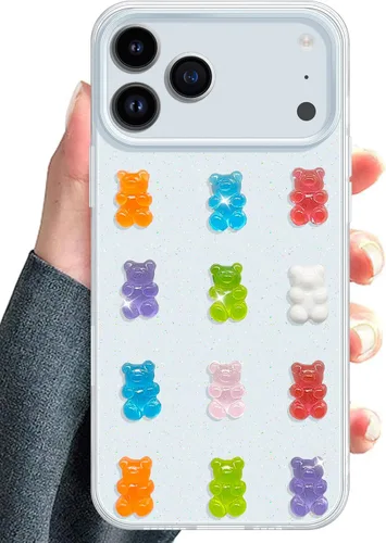 Miniatura 9 de UnnFiko Funda Transparente Bonita para Teléfono iPhone 13 mini, Osos de Dibujos Animados Súper Kawaii, Fundas Protectoras Suaves para Teléfono
