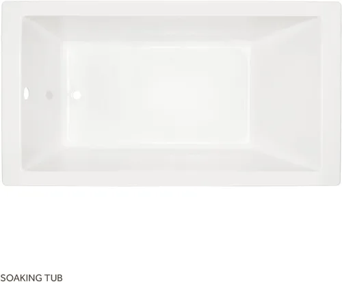 Miniatura 3 de Signature Hardware 447029 Sitka - Bañera de acrílico de 66 pulgadas con orificio de desbordamiento preperforado, color blanco