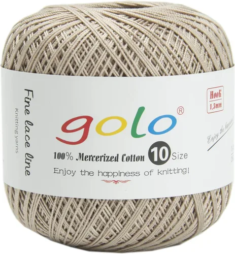 Miniatura 94 de Golo - Bolas de hilo para crochet de algodón tamaño 10, color algodón para crochet D-Fresa D078-fresa