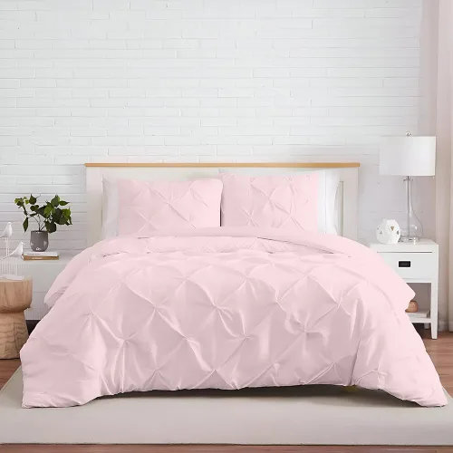 Miniatura 38 de Kotton Culture 1 Pc Twin/Twin XL Size Pinch Pleated - Pintuck Duvet Cover Only - 100% Egyptian Cotton Sateen -1000 TC Luxury Comforter Cover-Zipper