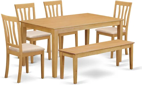 Miniatura 10 de East West Furniture CAAN5-CAP-C - Juego de comedor de 5 piezas que incluye una mesa de comedor rectangular y 4 sillas de cocina tapizadas de tela