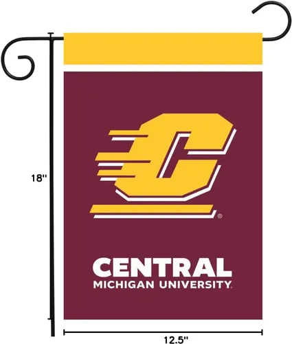 Miniatura 2 de Bandera de jardín NCAA de la Universidad Central de Michigan, de 12.5 x 18 pulgadas, Briarwood Lane Central Michigan