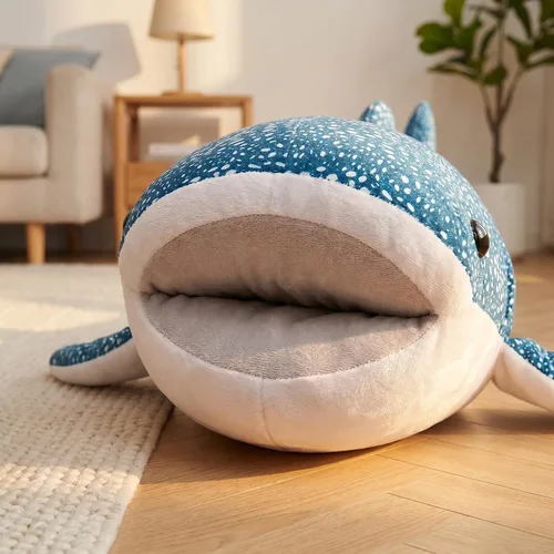 Miniatura 8 de Juguete de peluche de tiburón gigante, animal de peluche de tiburón ballena de 47 pulgadas, peluche grande, enorme animal de peluche para niños