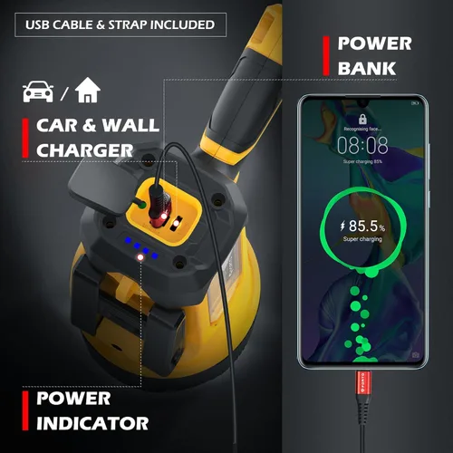 Miniatura 5 de FORTO Foco recargable, 200000 lúmenes, luz de mano con soporte plegable, 6 modos IPX7, impermeable, luces LED para pasear al perro, caza, camping