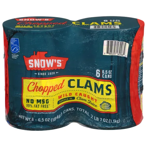 Miniatura 17 de Snow's Wild Clams enlatadas, 6.5 onzas (paquete de 12) – 0.18 oz de proteína, sin gluten, 99% libre de grasa – para recetas
