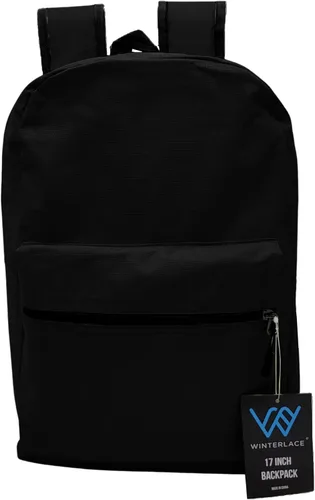 Miniatura 4 de Winterlace Paquete de 24 mochilas, bolsa ligera de 17 pulgadas para viajes al aire libre, gimnasio, eventos corporativos (negro)
